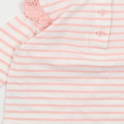 Matalan Baby Pink Striped  Basic T-Shirt Size 6-9 Months