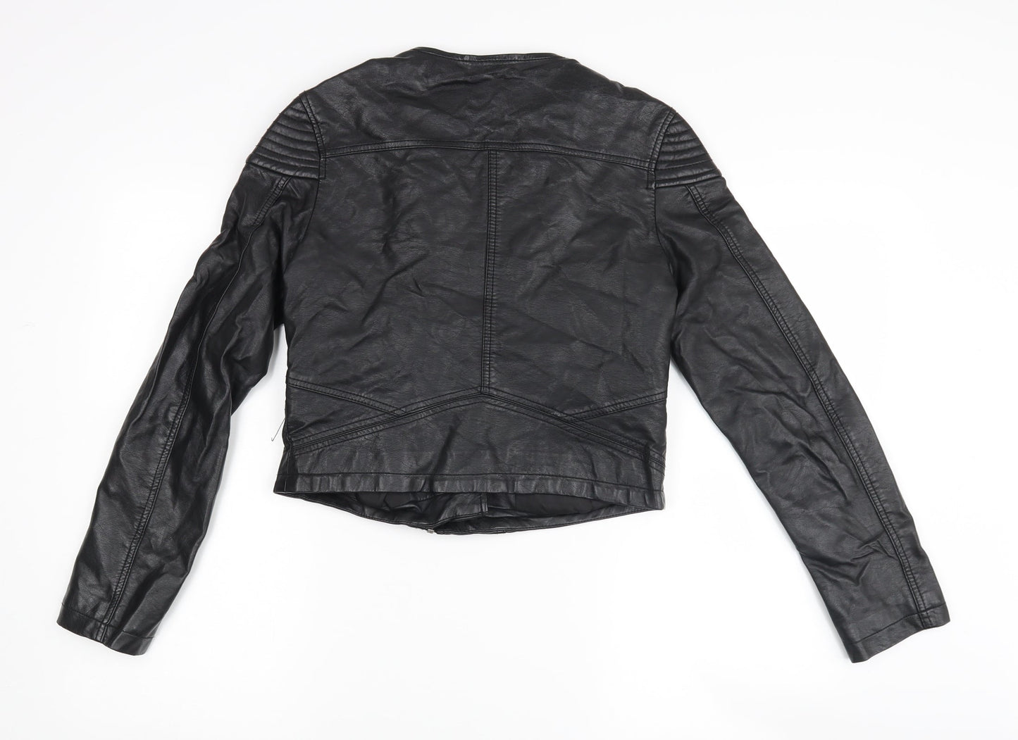 Womens UK Size 6 Atmosphere Black Biker Coat