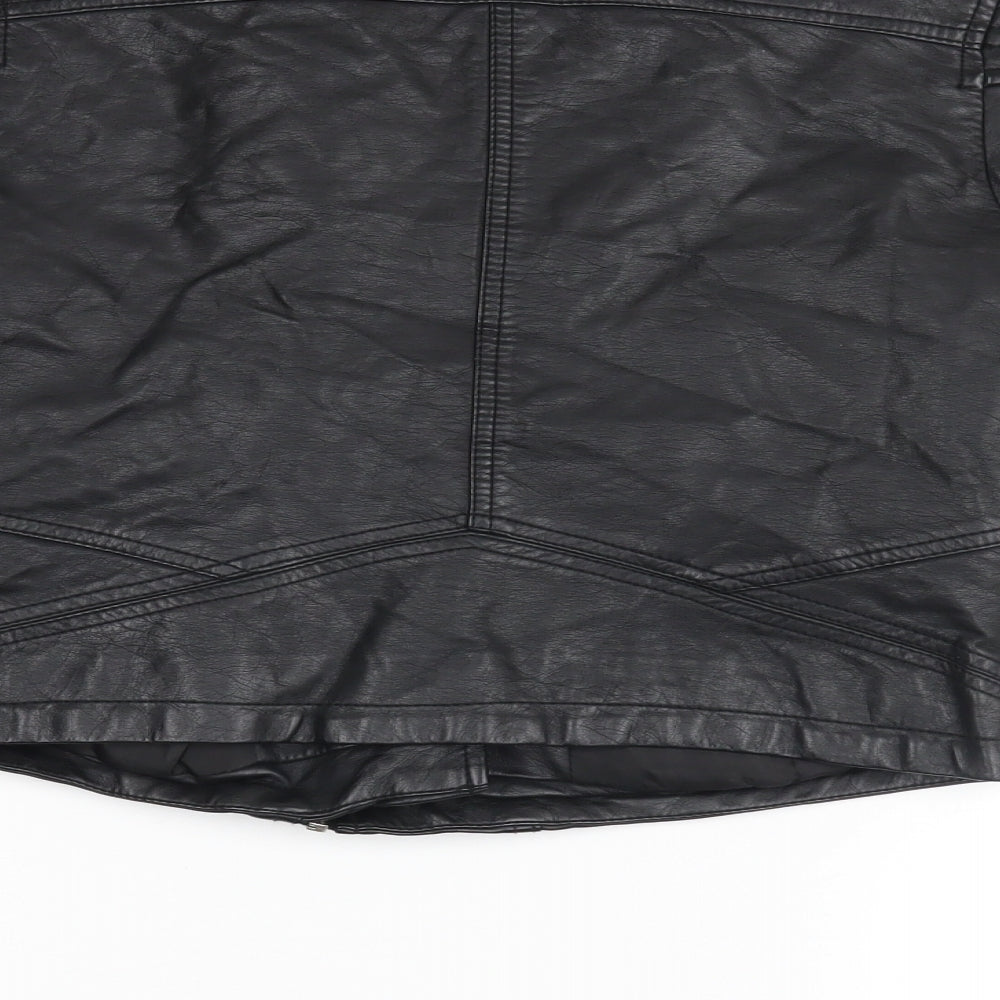 Womens UK Size 6 Atmosphere Black Biker Coat