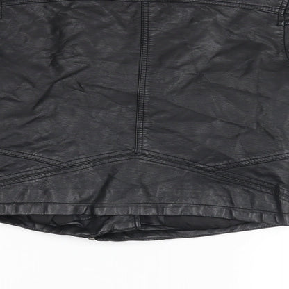Womens UK Size 6 Atmosphere Black Biker Coat