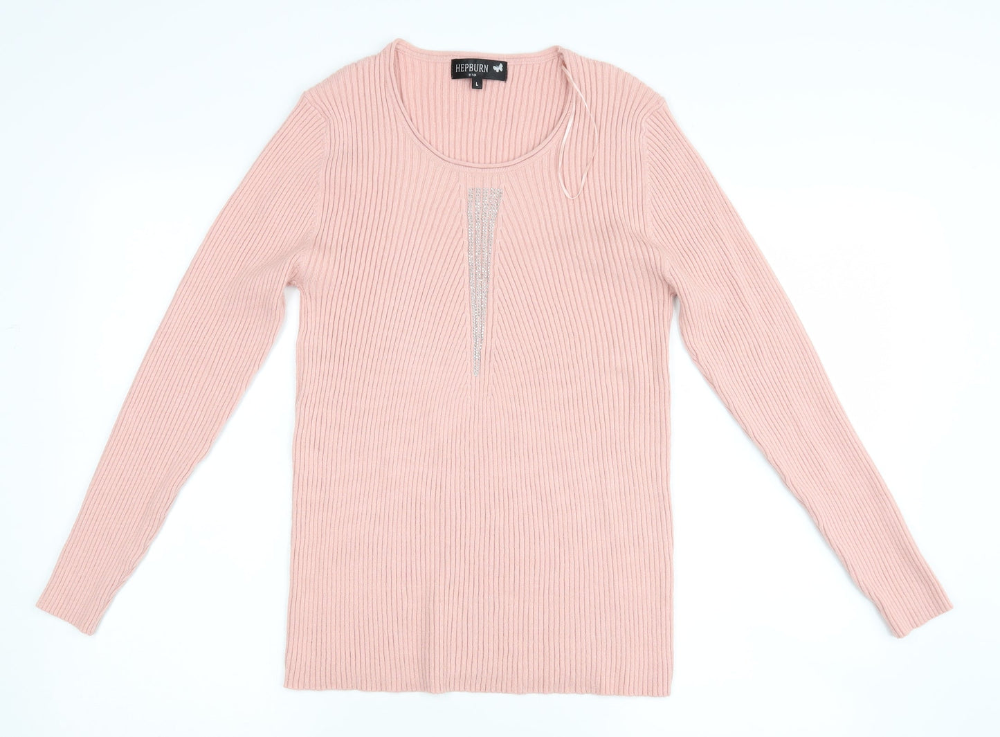 Womens UK Size L Hepburn Pink Henley Jumper