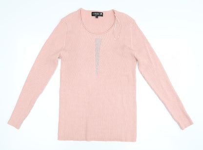 Womens UK Size L Hepburn Pink Henley Jumper