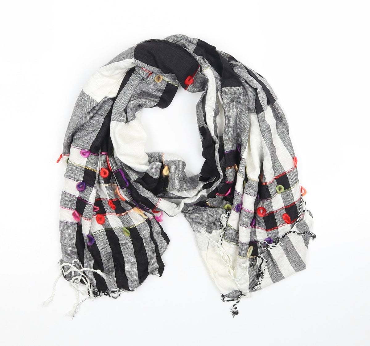 Preworn Womens Black Check   Scarf