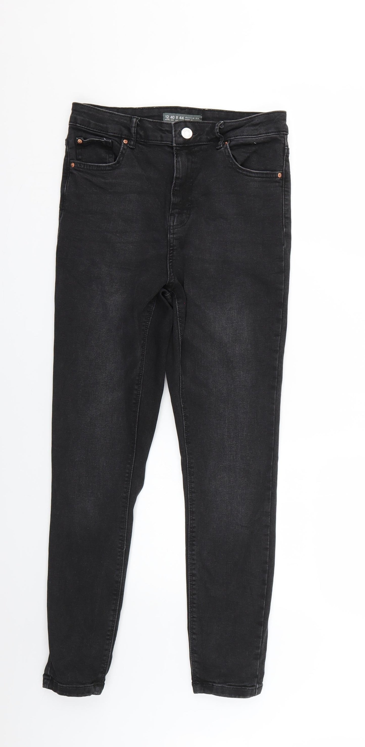 Denim & Co. Womens Black   Skinny Jeans Size 12 L25 in