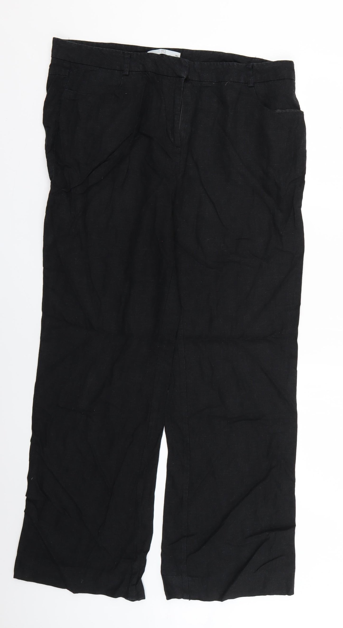 TU Womens Black   Trousers  Size 16 L26 in