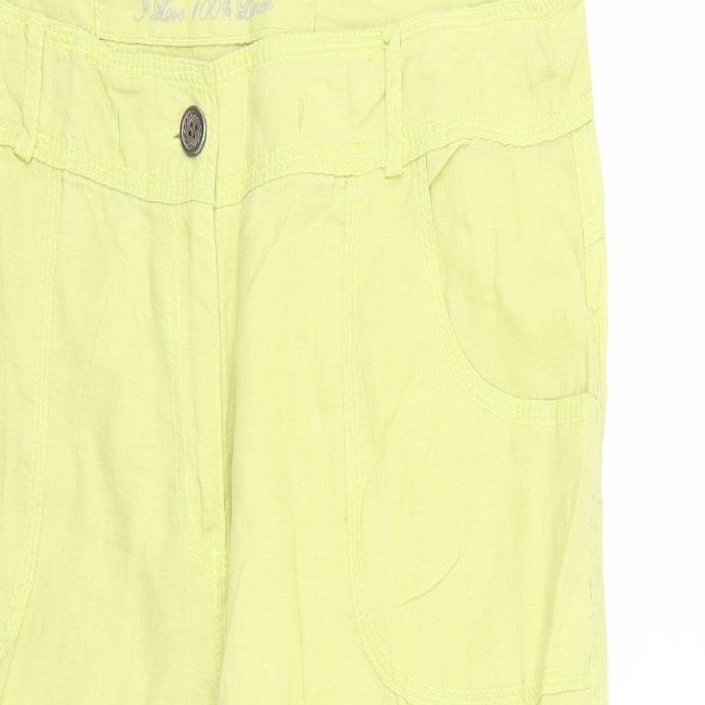 Denim & Co. Womens Yellow   Trousers  Size 16 L24 in