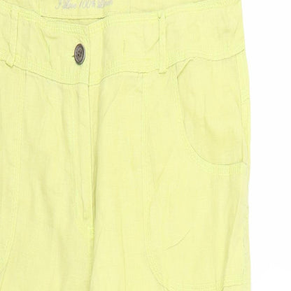 Denim & Co. Womens Yellow   Trousers  Size 16 L24 in