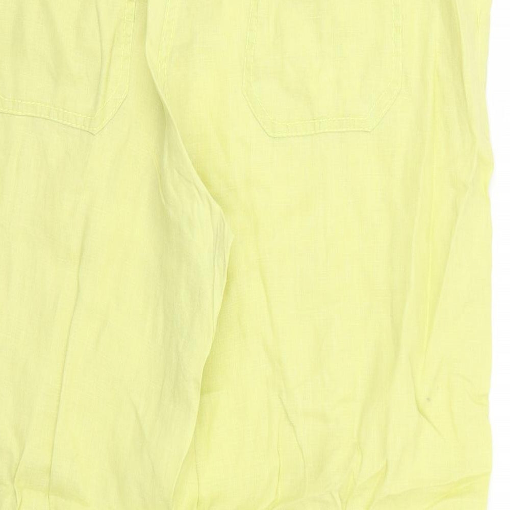 Denim & Co. Womens Yellow   Trousers  Size 16 L24 in