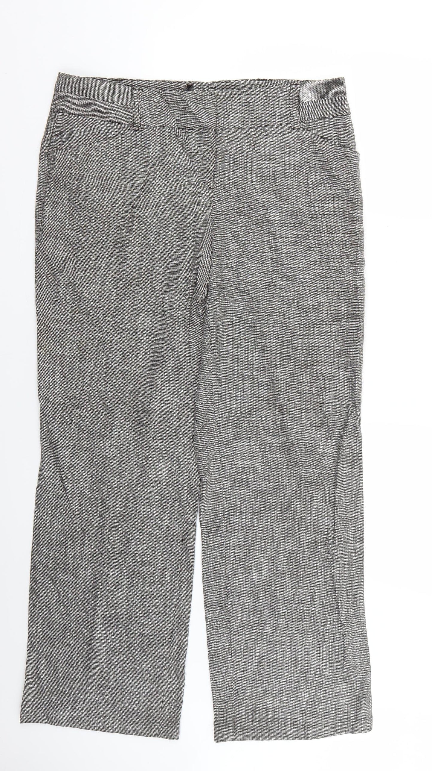 Comma Womens Grey Check  Trousers  Size 12 L28 in