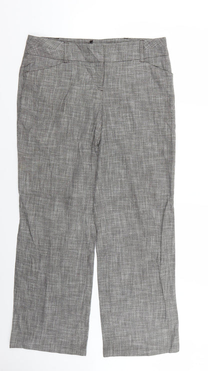 Comma Womens Grey Check  Trousers  Size 12 L28 in
