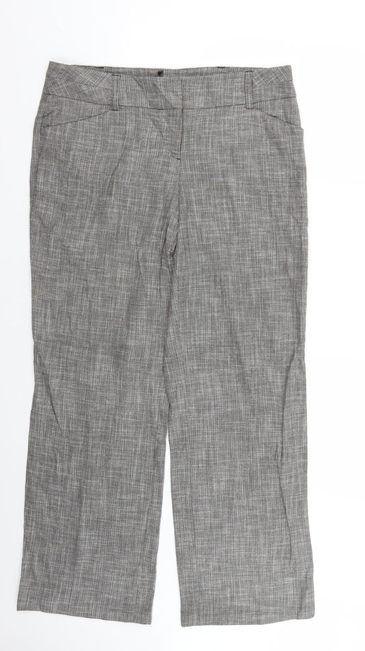 Comma Womens Grey Check  Trousers  Size 12 L28 in