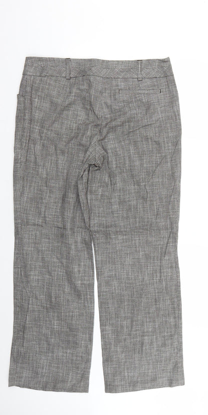 Comma Womens Grey Check  Trousers  Size 12 L28 in