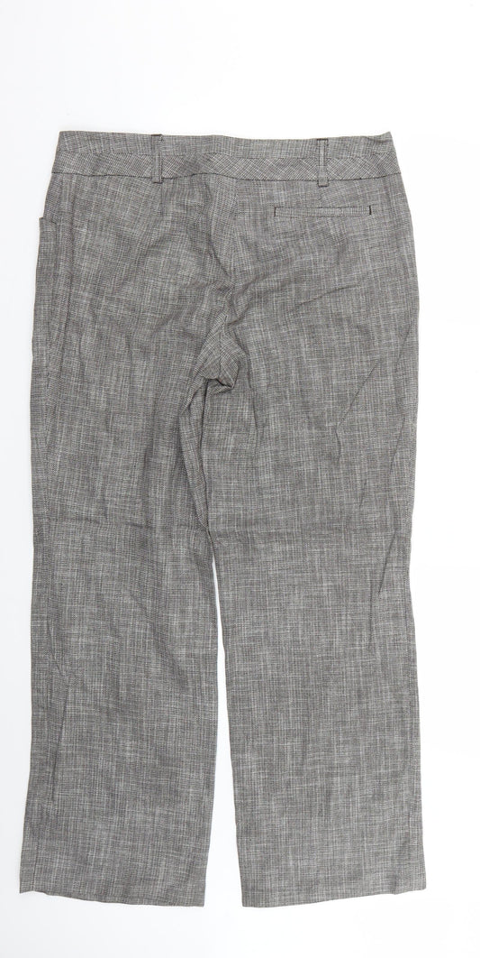 Comma Womens Grey Check  Trousers  Size 12 L28 in