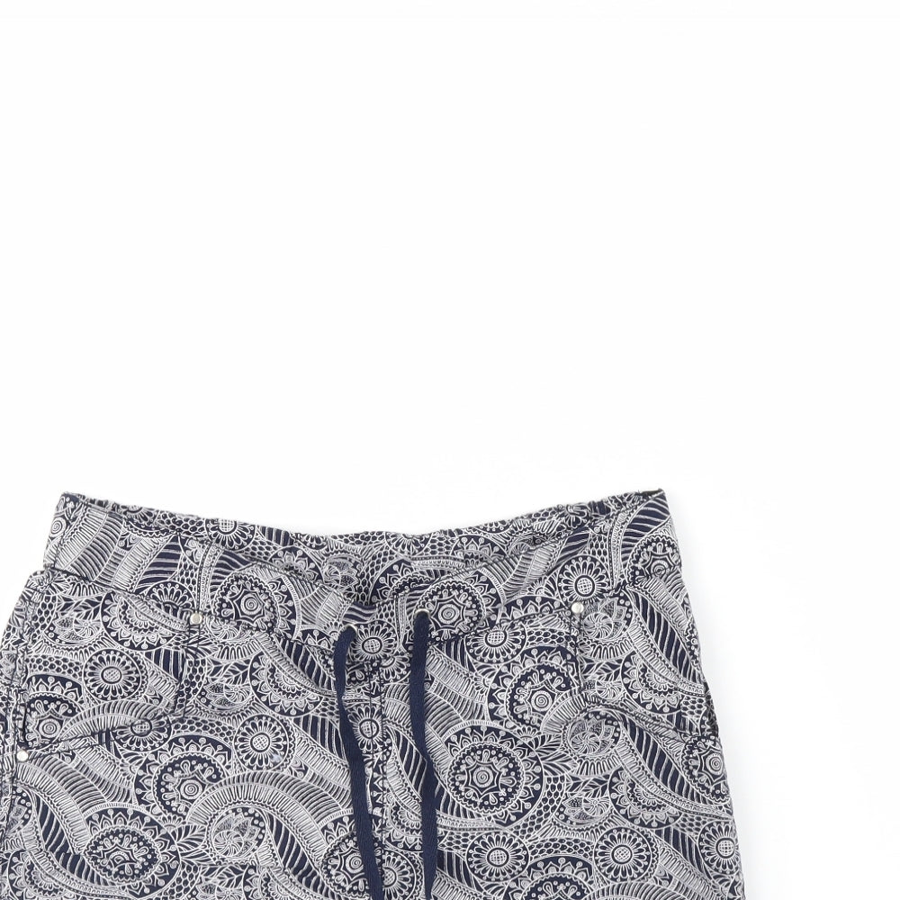 Atmosphere Womens Blue Fair Isle  Bermuda Shorts Size 8