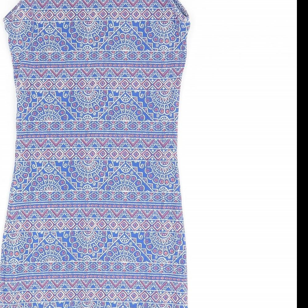 New Look Womens Blue Fair Isle  Mini  Size 8