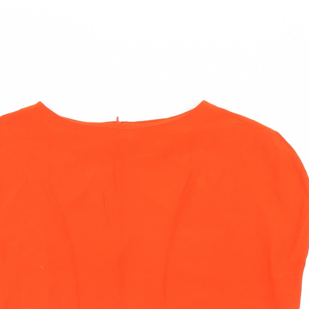Womens UK Size XS MNG Orange Cropped Blouse
