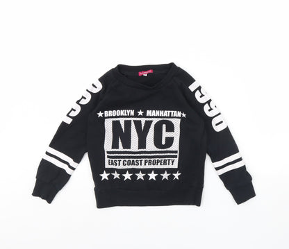 Young Dimension Girls Black   Pullover Jumper Size 7 Years