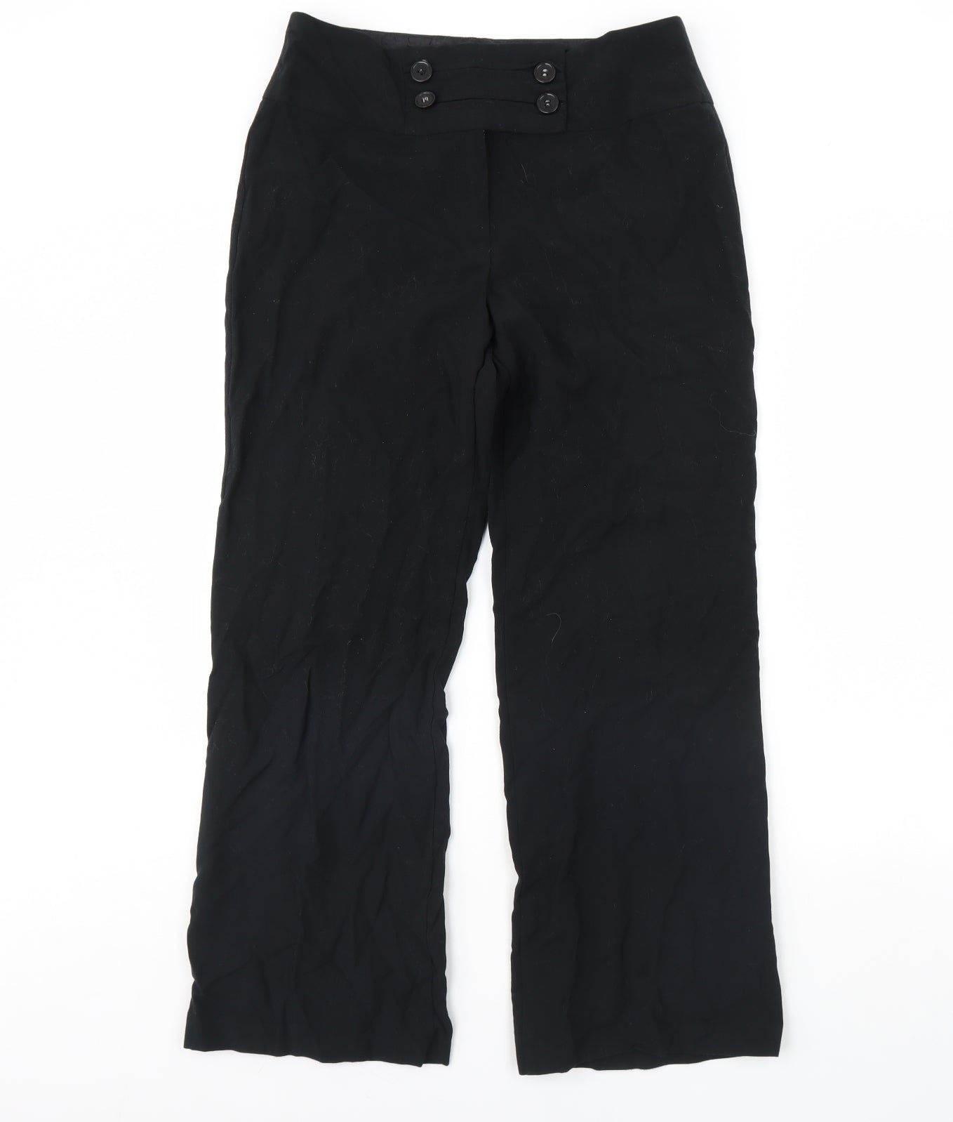 Womens UK Size 12 m&s Regular Fit Dress Pants Black Trousers