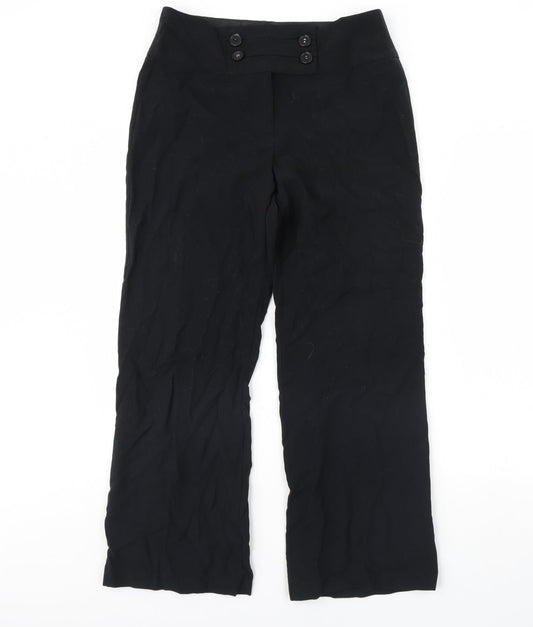 Womens UK Size 12 m&s Regular Fit Dress Pants Black Trousers