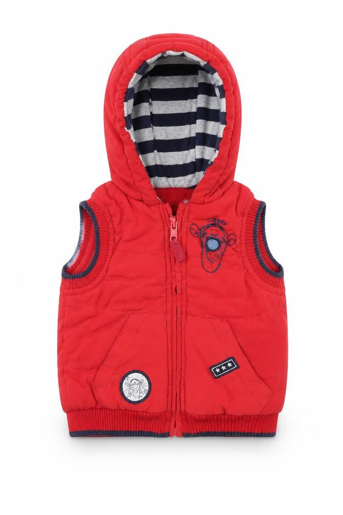 Front view of George Baby Red Gilet Coat, size 3-6, Months - Disney