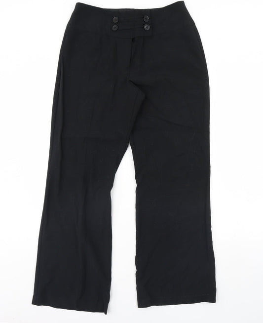 Womens UK Size 12 M&S Regular Fit  Black Trousers