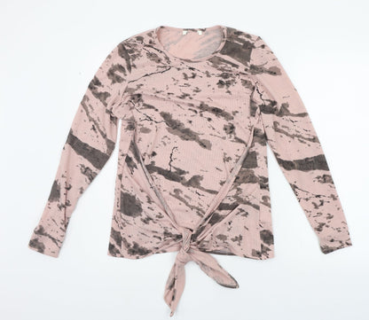 Preworn Womens Pink Geometric  Pullover Hoodie Size 14