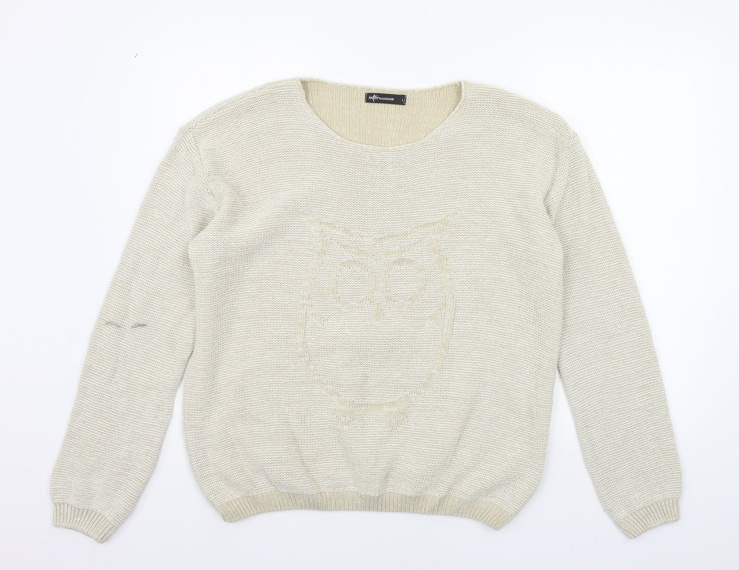 Womens UK Size L internationale Beige Pullover Jumper