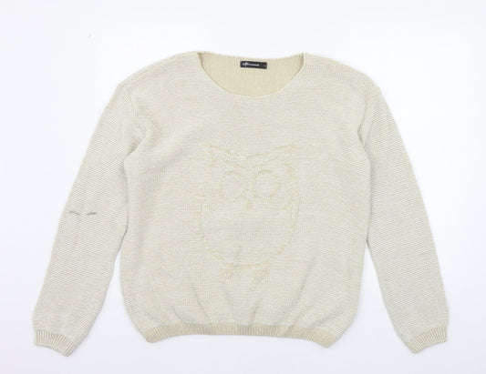 Womens UK Size L internationale Beige Pullover Jumper
