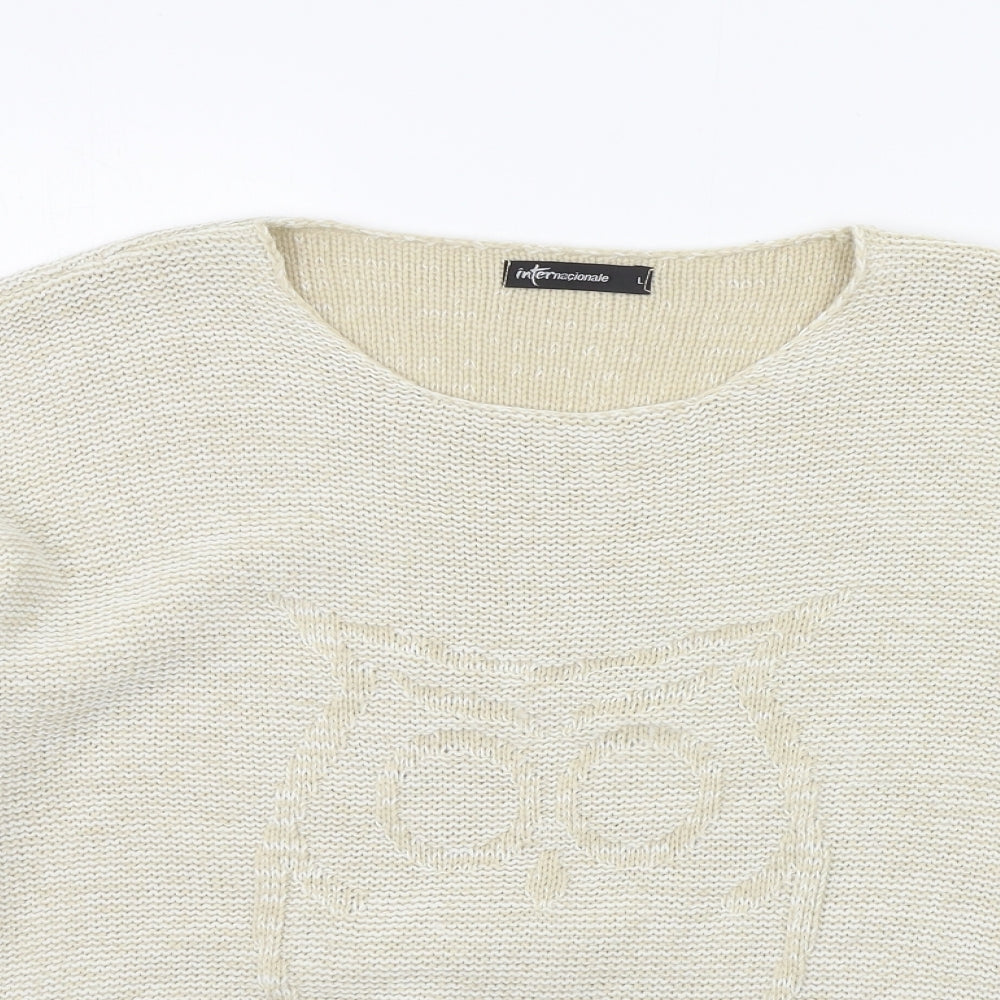 Womens UK Size L internationale Beige Pullover Jumper