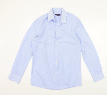 Tailor & Cutter Mens Blue Striped   Polo Size 15