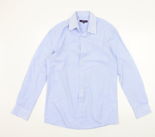 Tailor & Cutter Mens Blue Striped   Polo Size 15