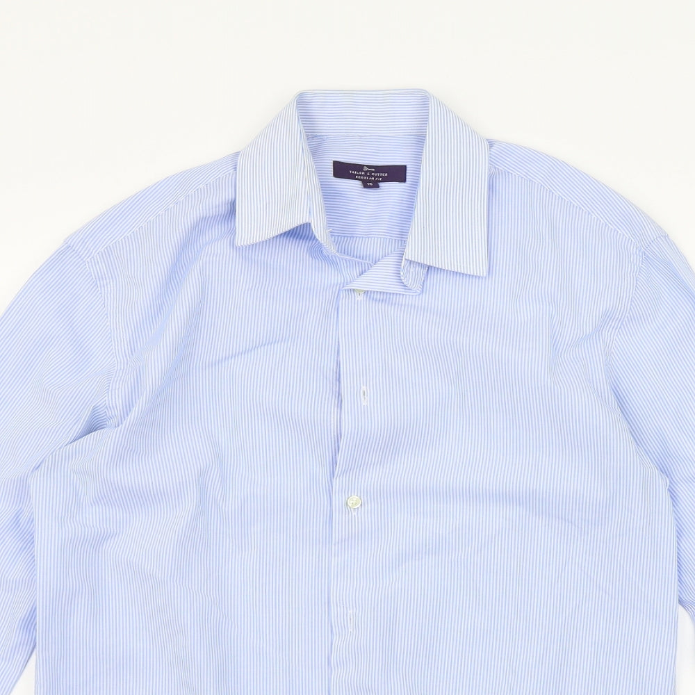 Tailor & Cutter Mens Blue Striped   Polo Size 15