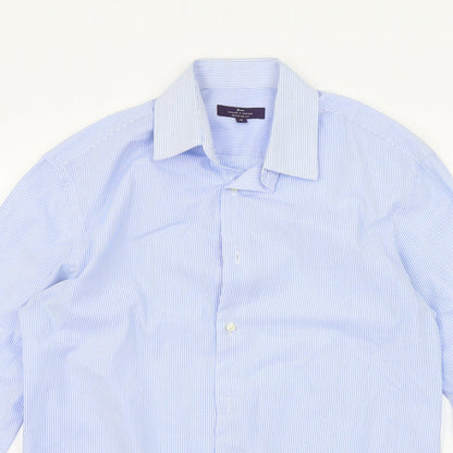 Tailor & Cutter Mens Blue Striped   Polo Size 15