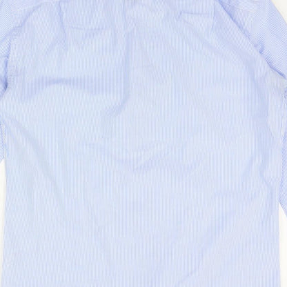 Tailor & Cutter Mens Blue Striped   Polo Size 15