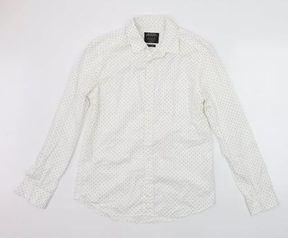 Mens UK Size M Burton menswear White  Button-Up Long Sleeve Casual Shirt