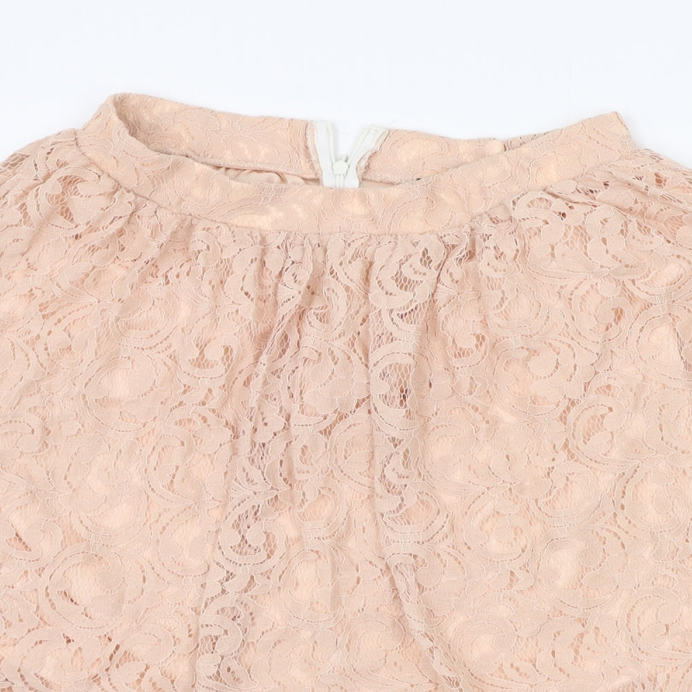 Boohoo Womens Beige   A-Line Skirt Size 14