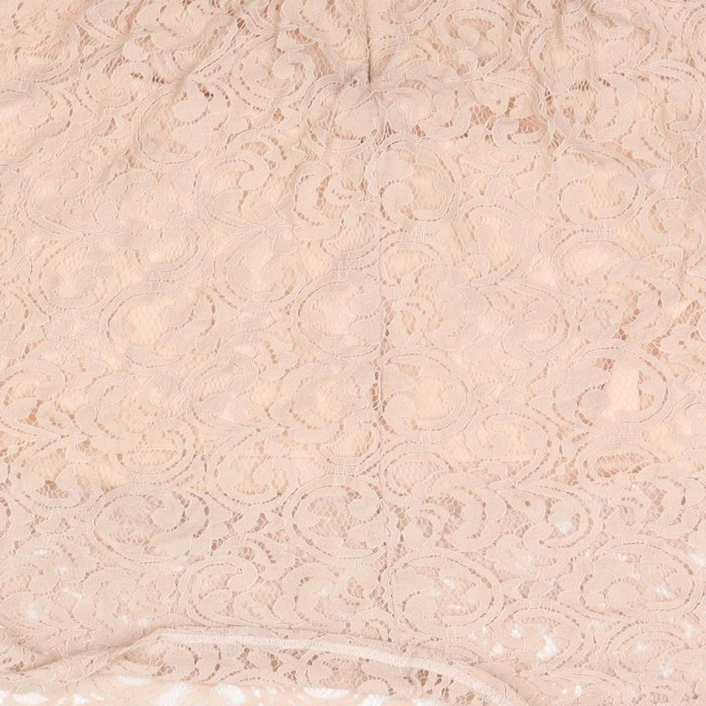 Boohoo Womens Beige   A-Line Skirt Size 14