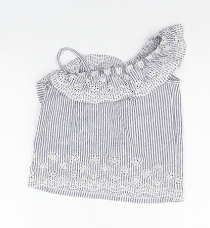 NEXT Girls Grey Striped  Basic Tank Size 4 Years