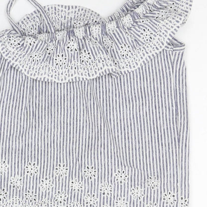NEXT Girls Grey Striped  Basic Tank Size 4 Years