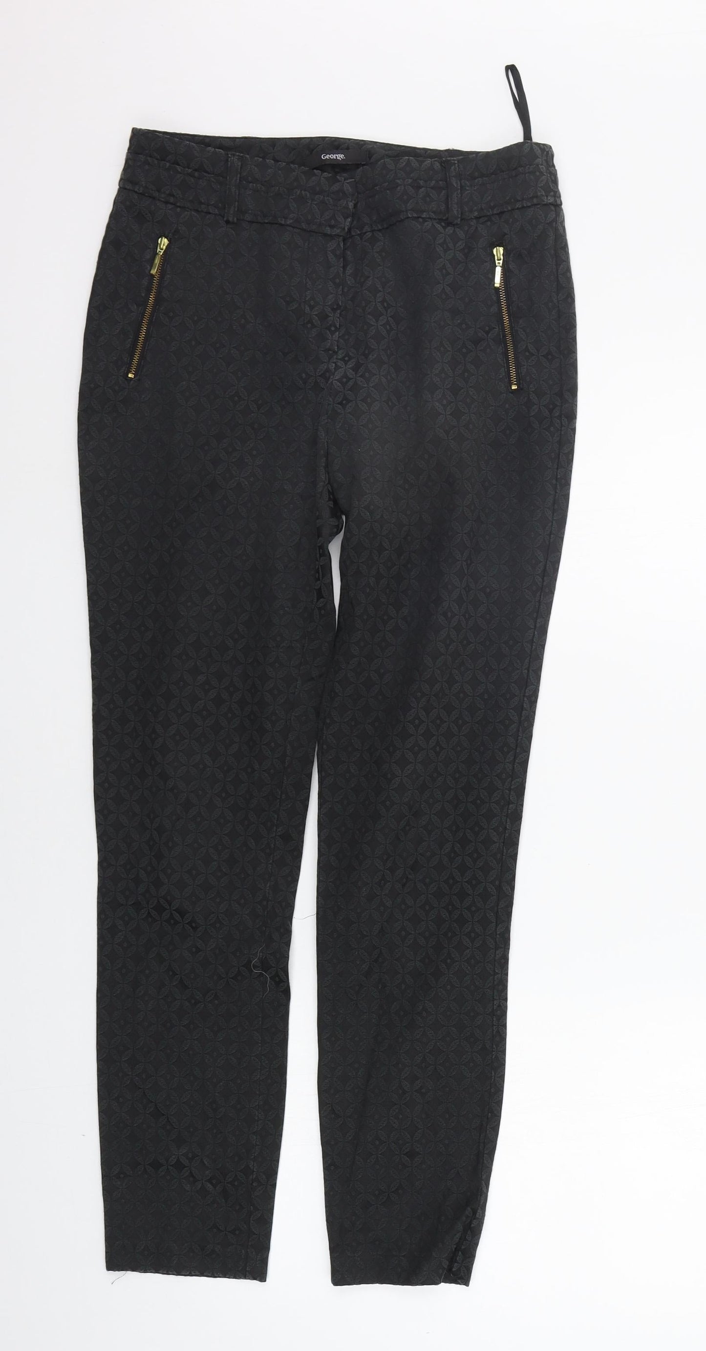 George Womens Black Geometric  Trousers  Size 8 L27 in