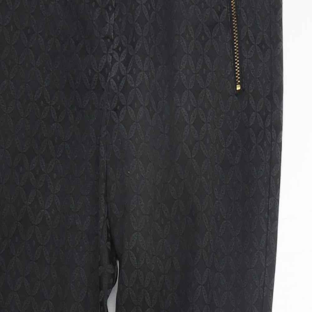 George Womens Black Geometric  Trousers  Size 8 L27 in
