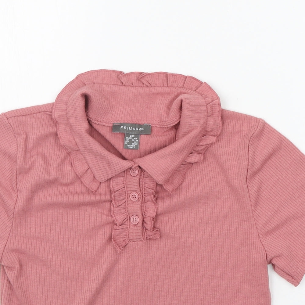 Primark Womens Pink   Basic Polo Size 2XS
