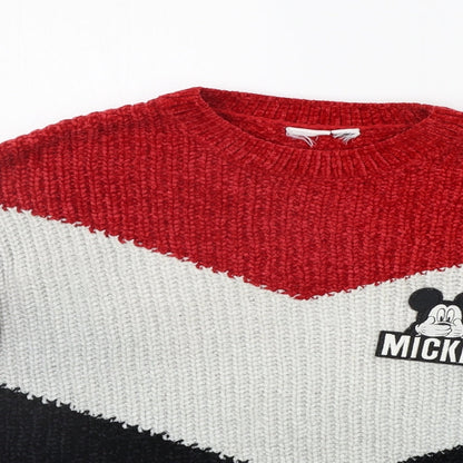 Primark Womens Black Floral  Pullover Jumper Size XS  - MICKEY MOUSE