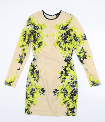 ASOS Womens Beige Geometric  A-Line  Size 8