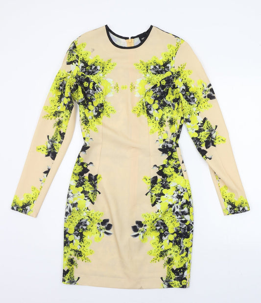 ASOS Womens Beige Geometric  A-Line  Size 8