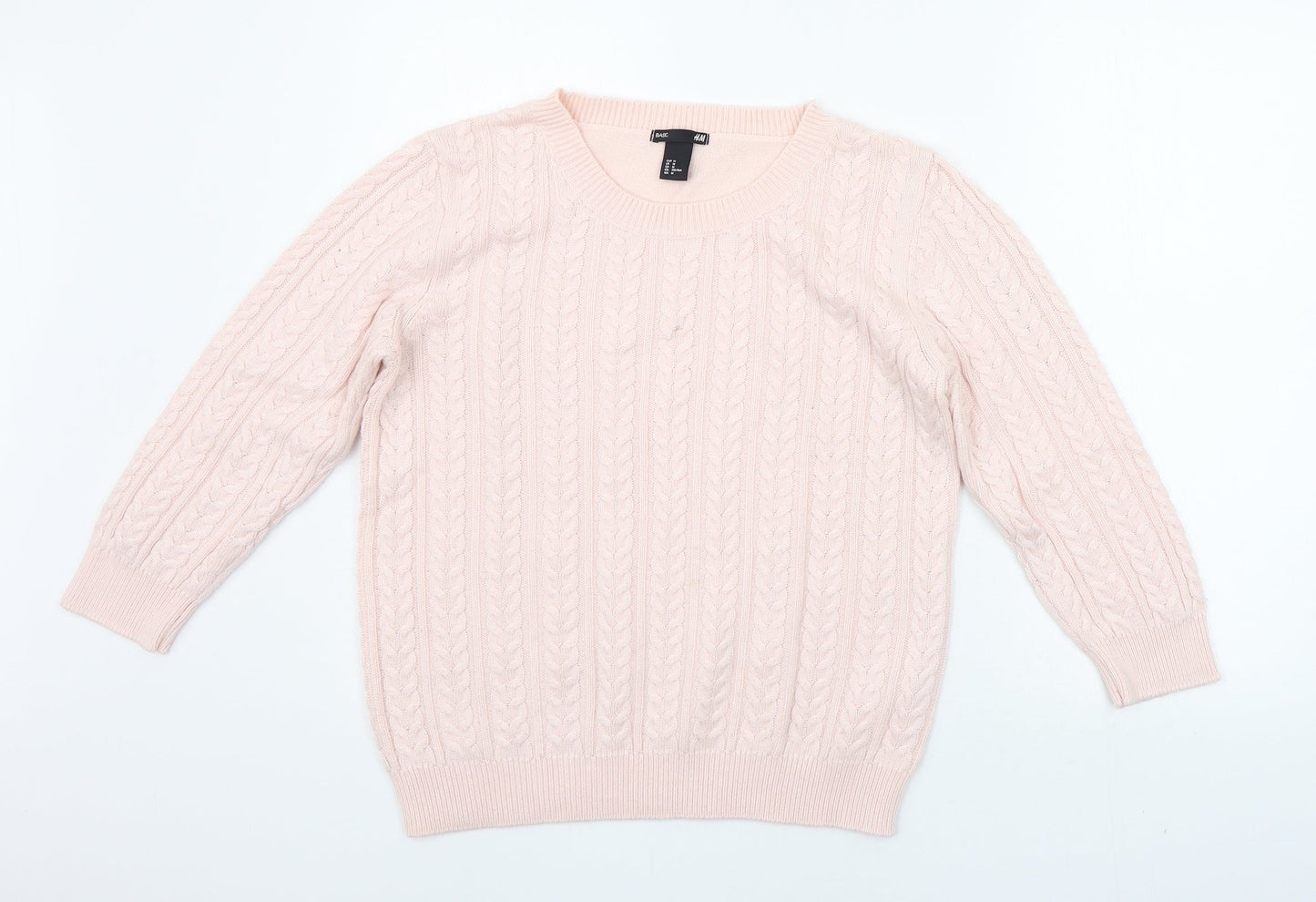 Womens UK Size M H&M Pink Pullover Jumper