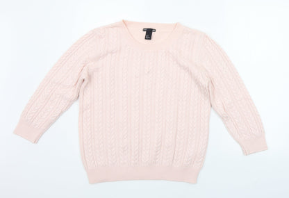 Womens UK Size M H&M Pink Pullover Jumper