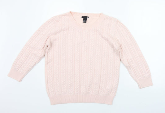 Womens UK Size M H&M Pink Pullover Jumper