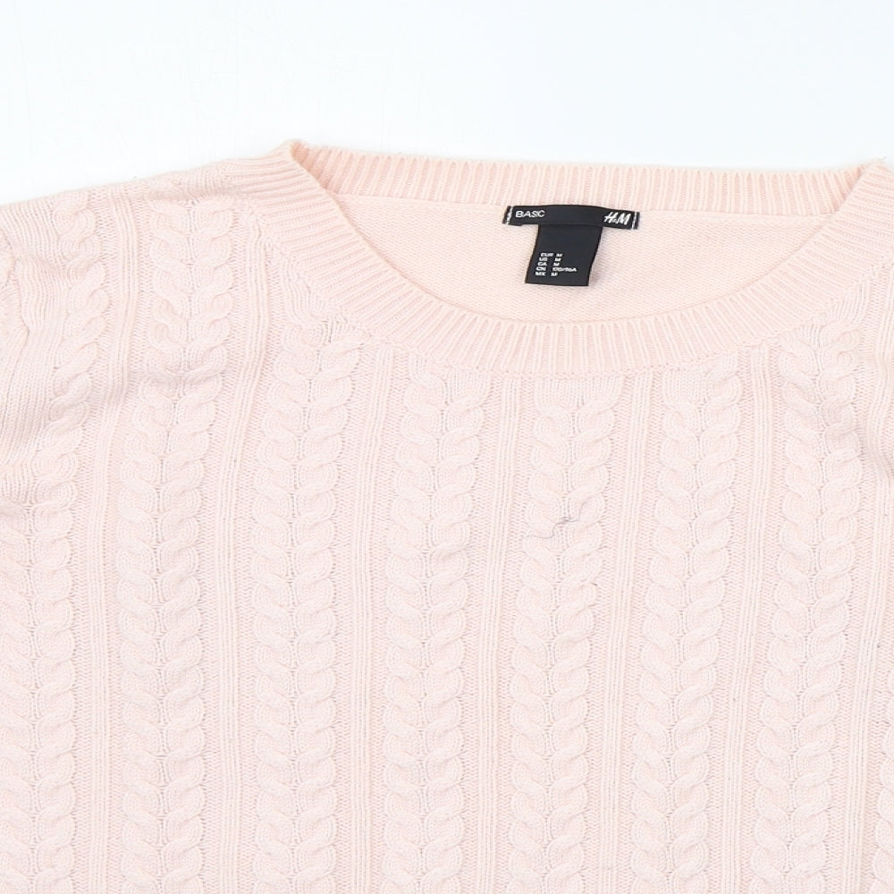 Womens UK Size M H&M Pink Pullover Jumper