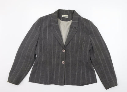 endora Womens Grey Striped  Jacket Suit Jacket Size 16